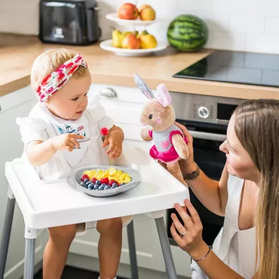 Babyono Sztuce dla dzieci ze stali szlachetnej szaro-rowe