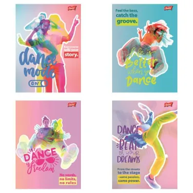 St. Majewski Zeszyt A5 60 kartek kratka. Ok�adka laminowana lakier miejscowy UV 70 g/m2. Dance Mode