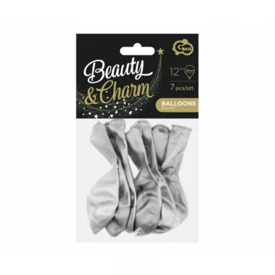 Godan Balony Beauty&Charm platynowe CB-7LSR srebrne 7 szt.