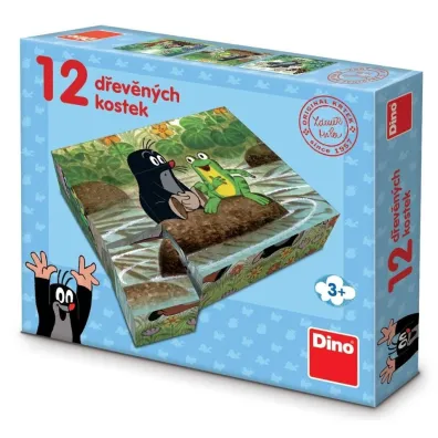 Drewniane klocki obrazkowe Krecik 12el