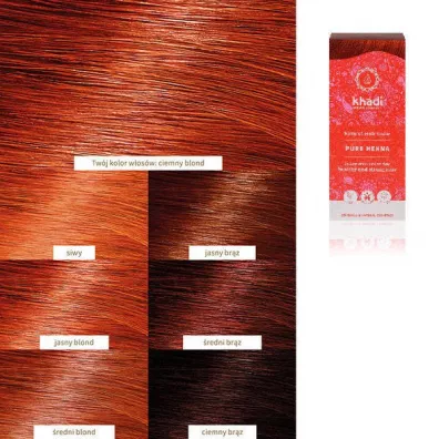 Khadi Natural Hair Colour henna do w�os�w Naturalna Czerwona (ruda) 100 g