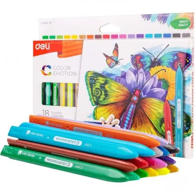 Deli Kredki tr�jk�tne plastik Color Emotio 18 szt.