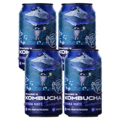 Pragers Kombucha Yerba Mate Zestaw 4 x 330 ml