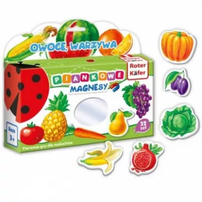 Roter Kafer Piankowe magnesy. Owoce warzywa RK3020-04 32 szt.