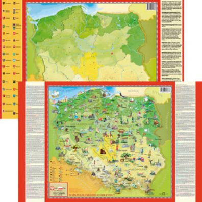 Podkadka Na Biurko + Pisak Dwustronna Mapa Polski Modego Odkrywcy