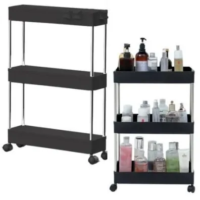LeanToys Rega� wielofunkcyjny mobilny 3 p�ki na k�kach