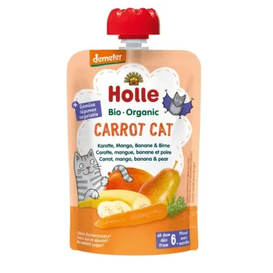 Holle Mus Marchewkowy kot (marchewka - mango - banan - gruszka) bezglutenowy od 6 miesi�ca Demeter 100 g Bio