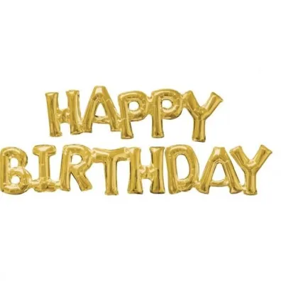 Amscan Balon foliowy Happy Birthday z�oty