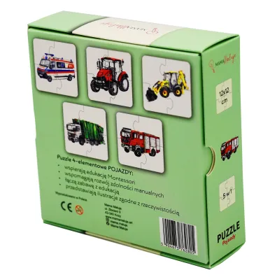 Puzzle 4 el. Pojazdy Mama Maluje