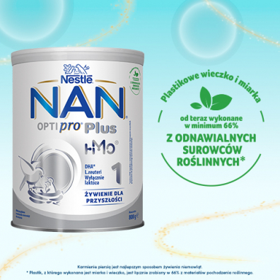 Nestle Nan Optipro Plus 1 HM-O Mleko pocztkowe dla niemowlt od urodzenia Zestaw 4 x 800 g