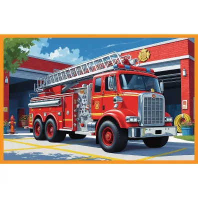 Puzzle 2x24 el. W�z stra�acki i karetka Trefl