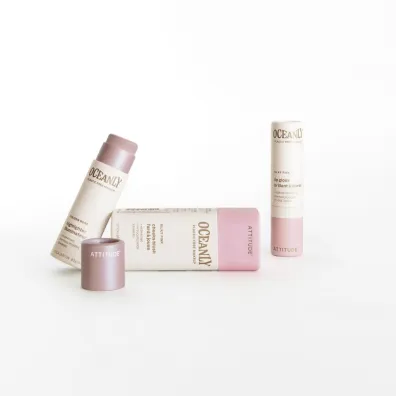 Attitude Oceanly, Zestaw kosmetyk�w Silky Pink: b�yszczyk, r�, roz�wietlacz 2 x 8.5 g + 3.4 g