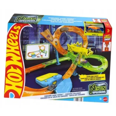 Hot Wheels Neon Speeders Tornado Jump Crash Mattel