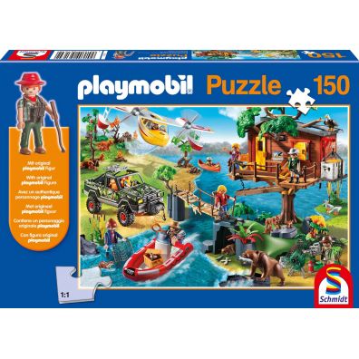 Puzzle 150 el. Playmobil Domek na drzewie + figurka Schmidt