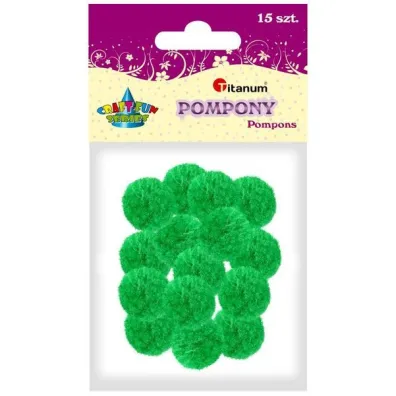 Titanum Pompony poliestrowe zielone 18mm