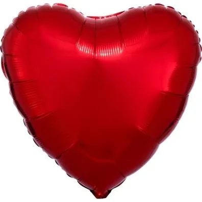 Amscan Balon foliowy metalik czerwony serce 43cm