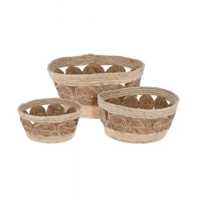 H&S Decoration Zestaw koszy jutowych wzr koa