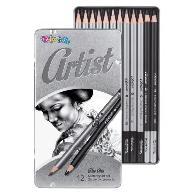 Patio Zestaw do rysowania Artist w metalowym pude�ku 12 szt.