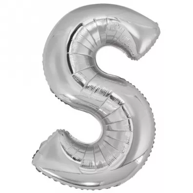 Amscan Balon foliowy litera S srebrna 55x86cm