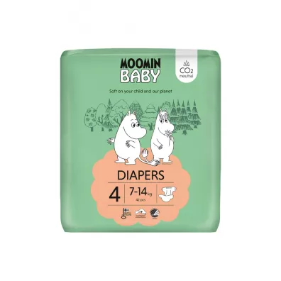 Muumi Baby Moomin Baby, Pieluszki 4 Maxi (7-14 kg), Eko 42 szt.