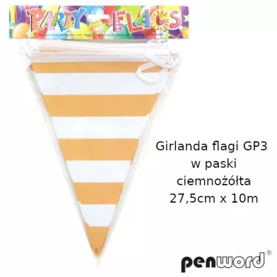 Girlanda flagi w paski ciemnota 27.5cmx10m