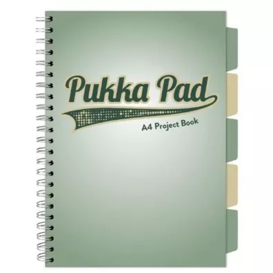 Pukka Pad Project Book A4 Sage Zielony kratka, 80g 100 kartek