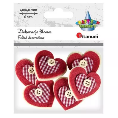 Titanum Filcowe serca 3D 6 szt.