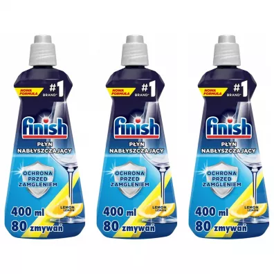 Finish Nab�yszczacz do zmywarki p�yn nab�yszczaj�cy Lemon zestaw 3 x 400 ml