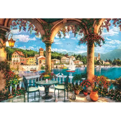Puzzle 1000 el. HQ Balcony View Of Lake Como Clementoni