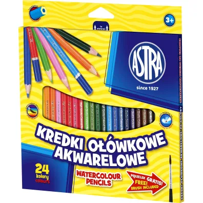Pakiet dla przedszkolaka. Blok rysunkowy A4 Bambino Pastel, Kredki o��wkowe akwarelowe, Farby akwarelowe