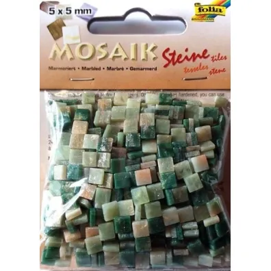 Mozaika kamyczki marmurkowe 5x5mm zielona Galeria Hobby