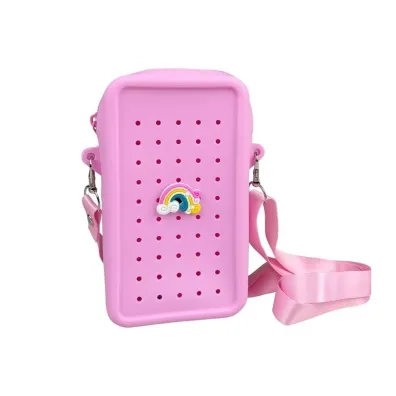 MFP Torebka crossbody silikon r�owa + przypinka