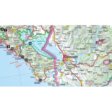 Czarnog�ra i P�nocna Albania map&guide XL PL laminat 2024