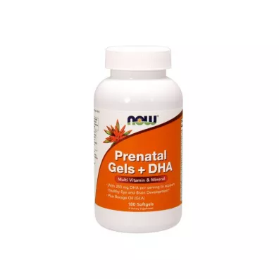 Now Foods Prenatal Gels + DHA - Witaminy i Minera�y Prenatalne + DHA Suplement diety 180 kaps.