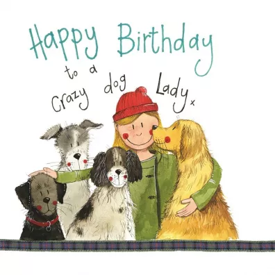 Alex Clark Karnet Urodziny S179 Crazy Dog Lady Psiara