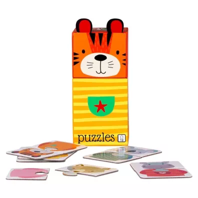 Puzzle dla dzieci 6 uk�adanek po 2el Zwierz�tka Barbo Toys