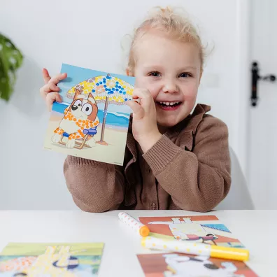 Zestaw kreatywny Bluey kropkowanka ze stempelkami w pisaku Totum