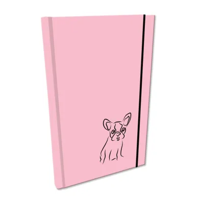 Bee-bee Notes A5 g�adki z gumk� Soft Touch lakier UV buldog r� pastel