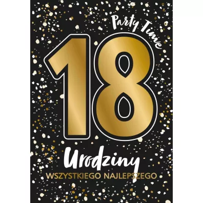 Henry KARNET URODZINY 18 A5 Z KOP GLAMOUR BLACK HE FOL