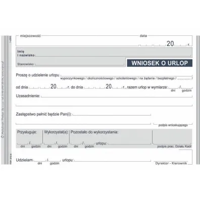 Michalczyk i Prokop Druk Wniosek o urlop A6