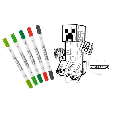 Zestaw figurka 2D Minecraft + mazaki MC00057