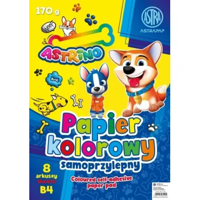 Astra Zeszyt papier�w kolorowych samoprzylepnych B4/8k