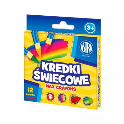 Astra Kredki �wiecowe okr�g�e 12 szt.