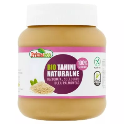 Primaeco Tahini bezglutenowe bez dodatku cukru i soli 350 g Bio