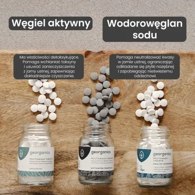 Georganics Naturalne tabletki do p�ukania jamy ustnej Activated Charcoal 180 szt.