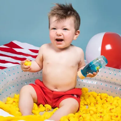 Petit Boum Butelka sensoryczna dwufazowa Move - Kaczka