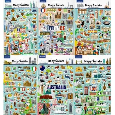 Avanti Naklejki edukacyjne Mapy �wiata, 1 szt