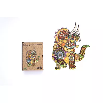 Puzzle drewniane eko 130 el. Triceratops A3 Maksik