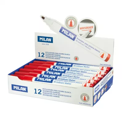 Milan Marker do tablic, okr�g�a ko�c�wka czerwony czerwony 12 szt.