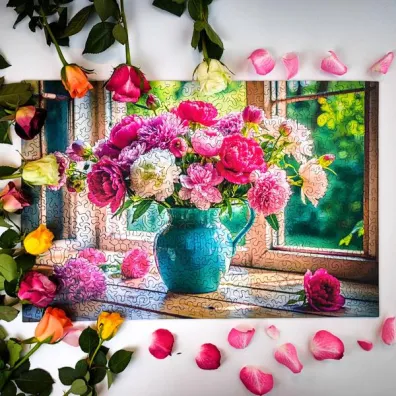 Puzzle drewniane 500 el. Kwitn�ce okno Alexander